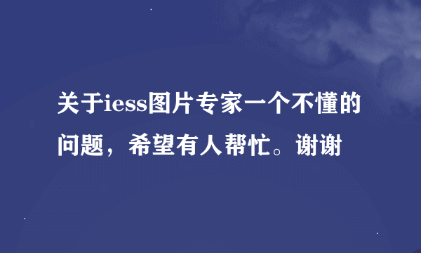 关于iess图片专家一个不懂的问题，希望有人帮忙。谢谢