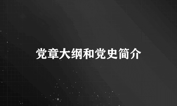 党章大纲和党史简介