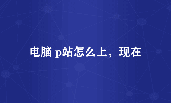 电脑 p站怎么上，现在