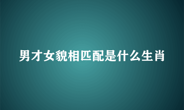 男才女貌相匹配是什么生肖