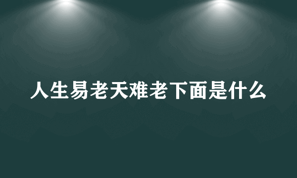 人生易老天难老下面是什么