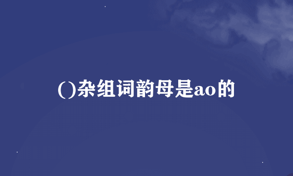 ()杂组词韵母是ao的