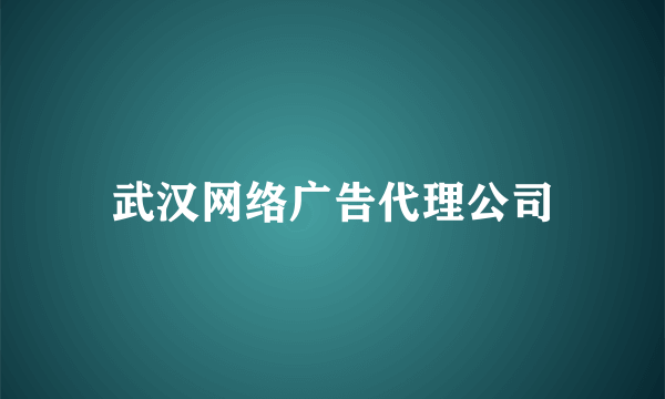 武汉网络广告代理公司