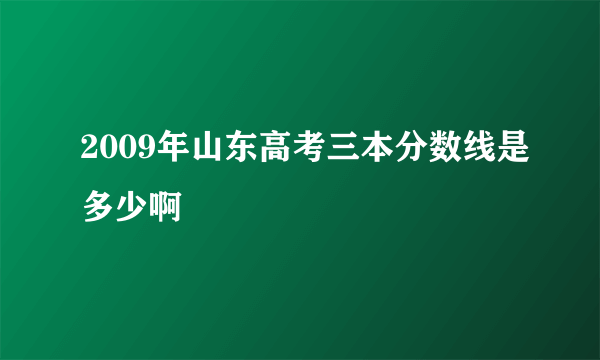 2009年山东高考三本分数线是多少啊