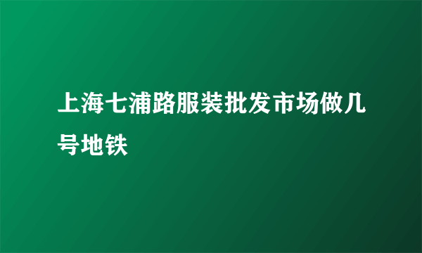 上海七浦路服装批发市场做几号地铁