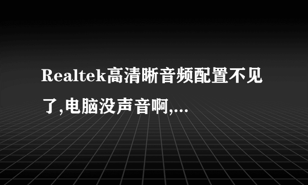 Realtek高清晰音频配置不见了,电脑没声音啊,怎么做才能把他变回来啊