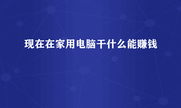 现在在家用电脑干什么能赚钱