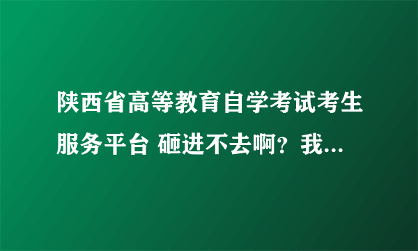 陕西省高等教育自学考试考生服务平台 砸进不去啊？我是今年的新生 ，要打印考试通知单呢。急！！！