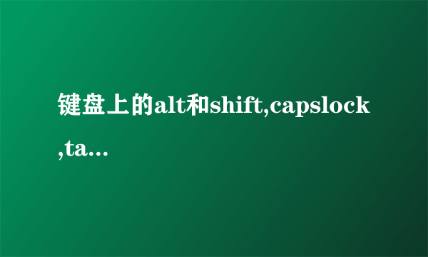 键盘上的alt和shift,capslock,tab是什么意思