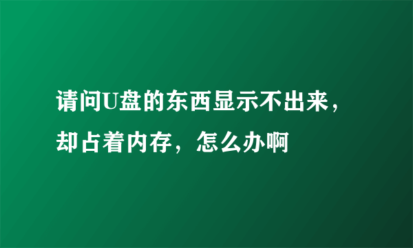 请问U盘的东西显示不出来，却占着内存，怎么办啊
