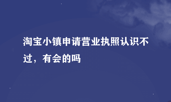 淘宝小镇申请营业执照认识不过，有会的吗