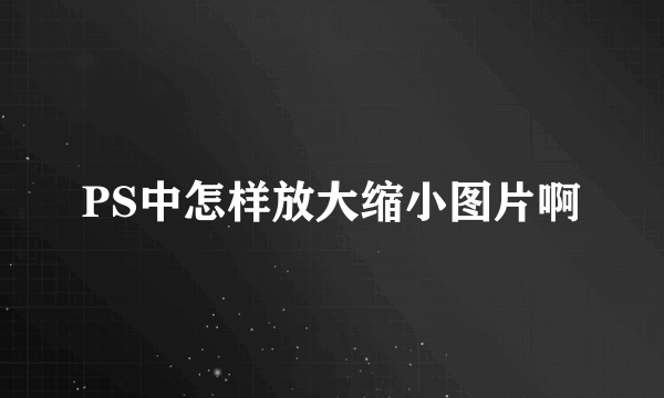 PS中怎样放大缩小图片啊