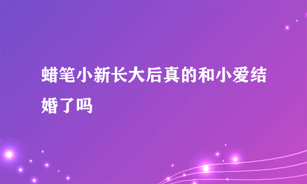 蜡笔小新长大后真的和小爱结婚了吗