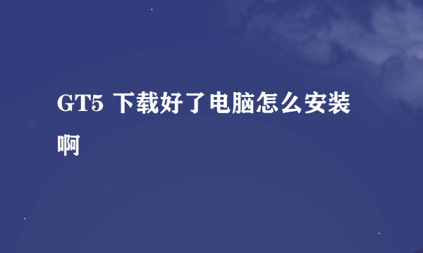 GT5 下载好了电脑怎么安装啊