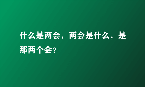 什么是两会，两会是什么，是那两个会？