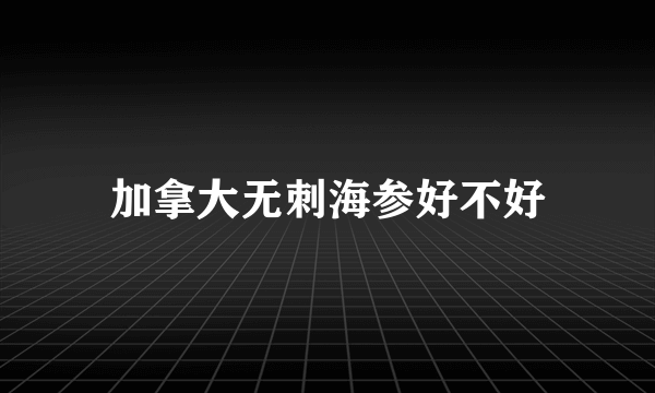 加拿大无刺海参好不好