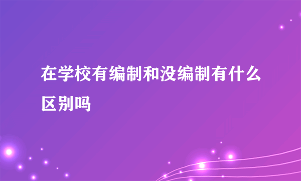 在学校有编制和没编制有什么区别吗