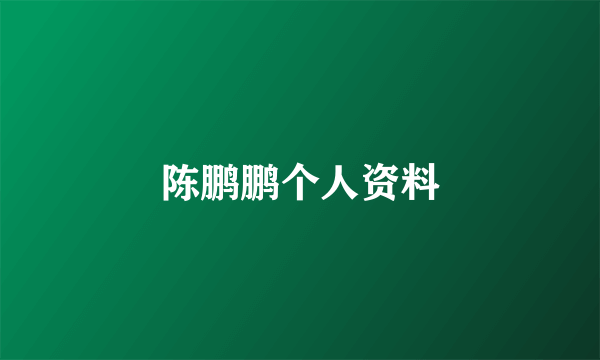 陈鹏鹏个人资料
