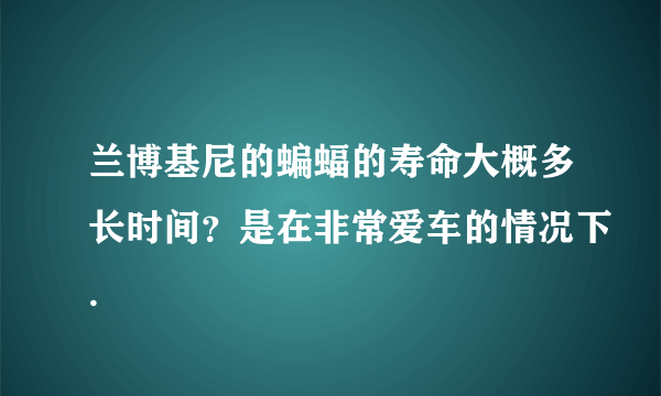 兰博基尼的蝙蝠的寿命大概多长时间？是在非常爱车的情况下.