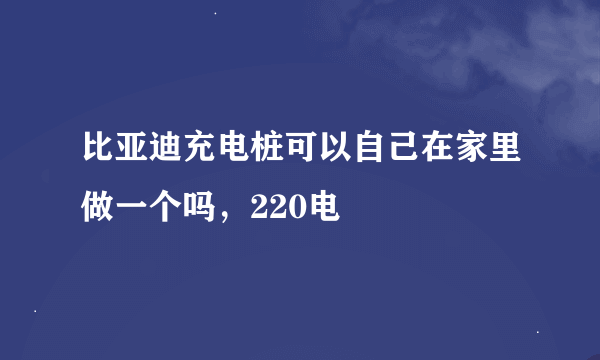 比亚迪充电桩可以自己在家里做一个吗，220电
