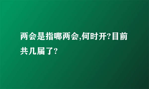 两会是指哪两会,何时开?目前共几届了?