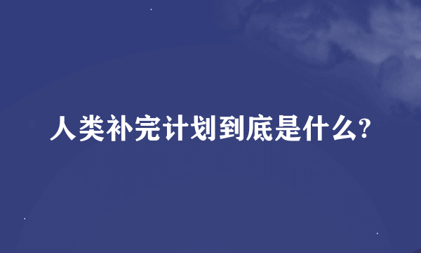 人类补完计划到底是什么?