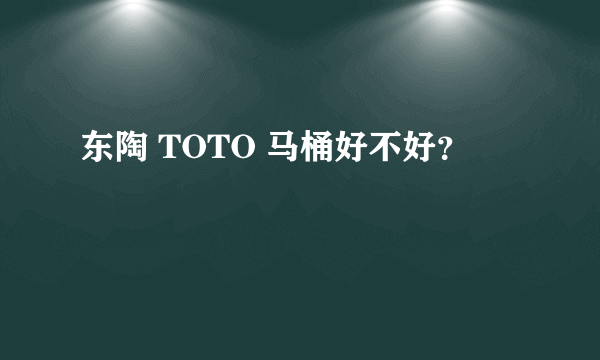 东陶 TOTO 马桶好不好？
