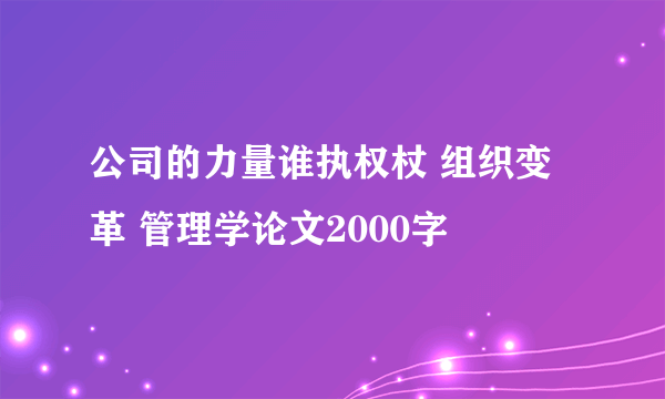公司的力量谁执权杖 组织变革 管理学论文2000字