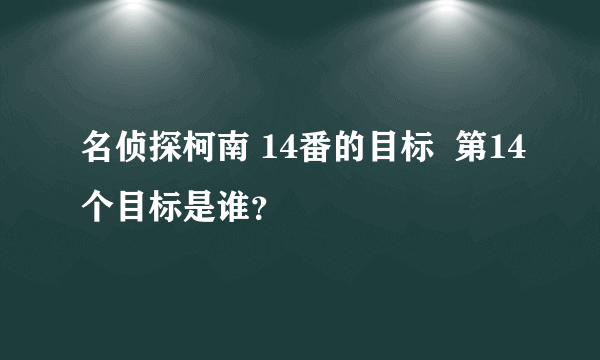 名侦探柯南 14番的目标  第14个目标是谁？