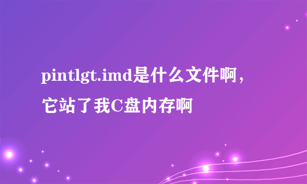 pintlgt.imd是什么文件啊，它站了我C盘内存啊