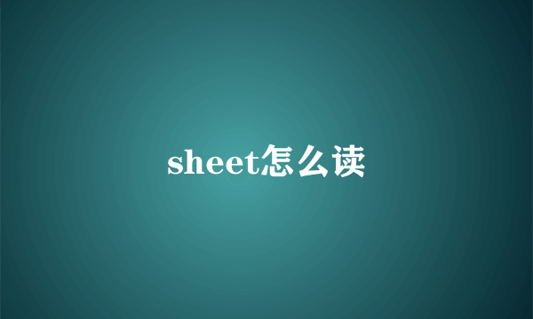 sheet怎么读