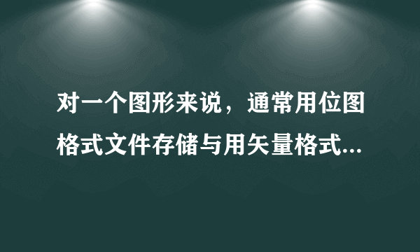 对一个图形来说，通常用位图格式文件存储与用矢量格式文件存储所占用的空间比较（）？