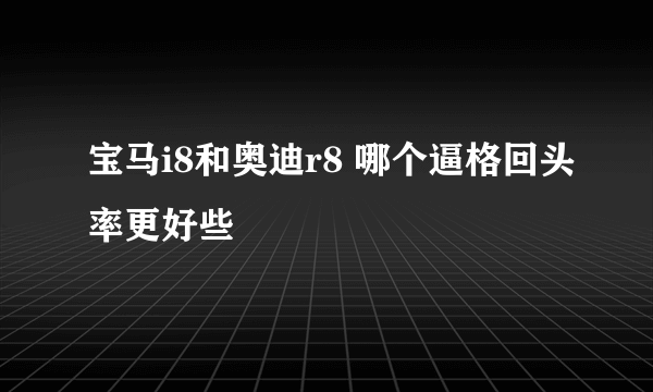 宝马i8和奥迪r8 哪个逼格回头率更好些