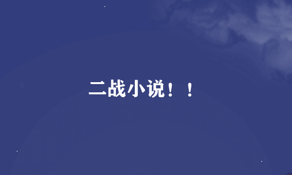 二战小说！！