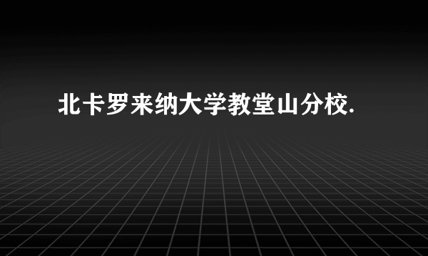 北卡罗来纳大学教堂山分校.
