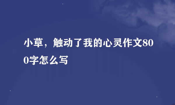 小草，触动了我的心灵作文800字怎么写