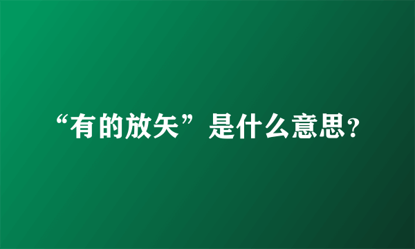 “有的放矢”是什么意思？