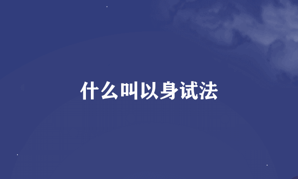 什么叫以身试法