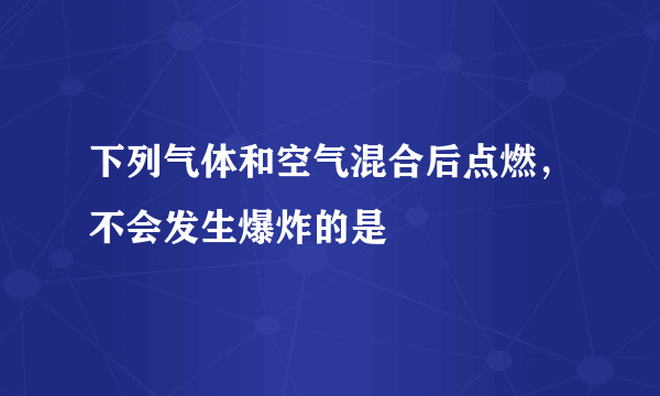 下列气体和空气混合后点燃，不会发生爆炸的是