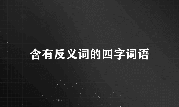 含有反义词的四字词语