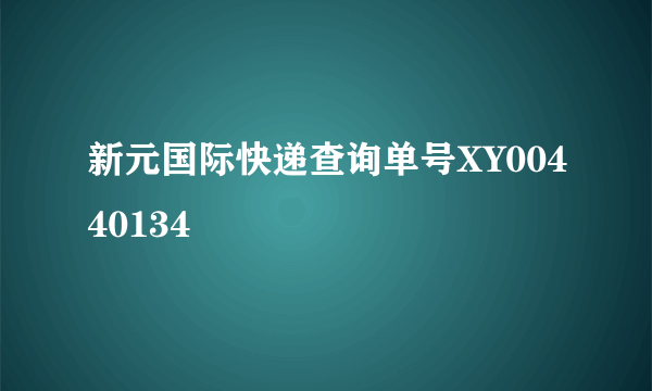 新元国际快递查询单号XY00440134