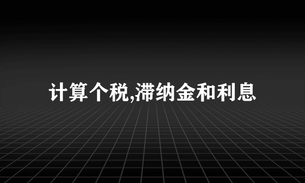 计算个税,滞纳金和利息
