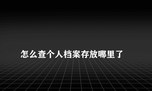 
怎么查个人档案存放哪里了

