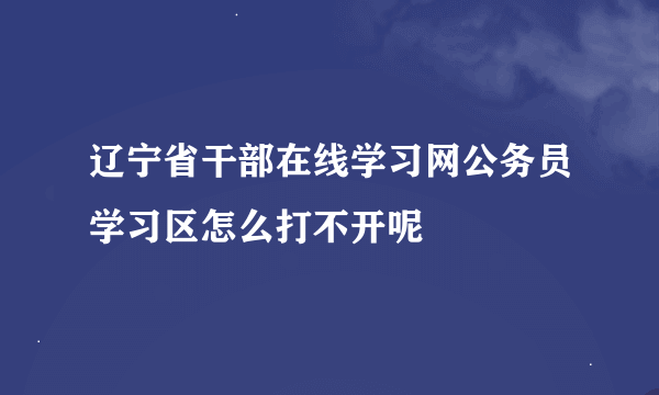 辽宁省干部在线学习网公务员学习区怎么打不开呢