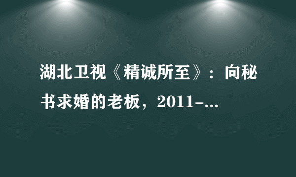 湖北卫视《精诚所至》：向秘书求婚的老板，2011-1-19晚，做假成分多。