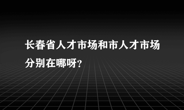 长春省人才市场和市人才市场分别在哪呀？