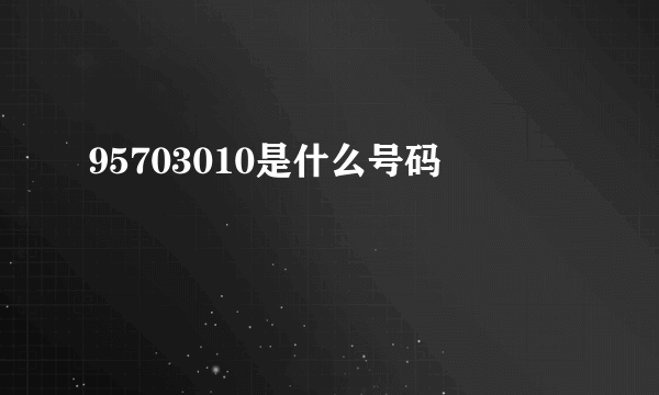 95703010是什么号码