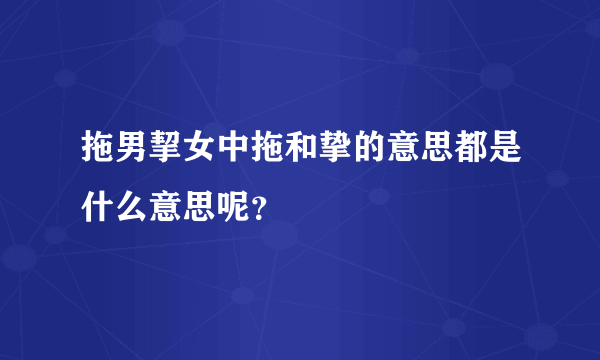 拖男挈女中拖和挚的意思都是什么意思呢？