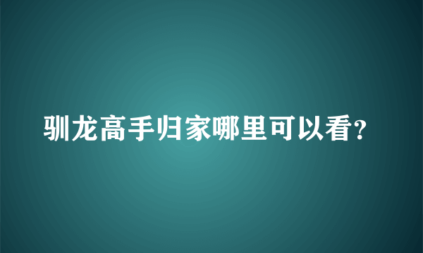 驯龙高手归家哪里可以看？
