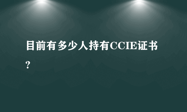 目前有多少人持有CCIE证书？